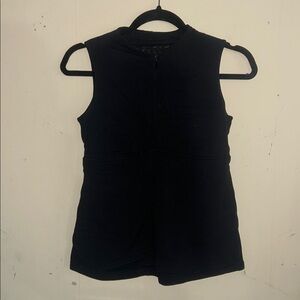 lululemon athletica Black Tank Top with zipper front and mesh back